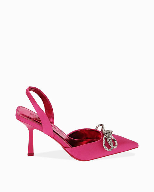 D&eacute;collet&eacute; slingback gioiello fucsia, tacco 8,5 cm, FUCHSIA