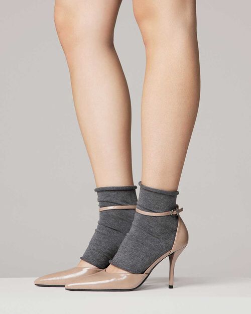 D&eacute;collet&eacute; taupe con cinturino tacco 9 cm, TAUPE
