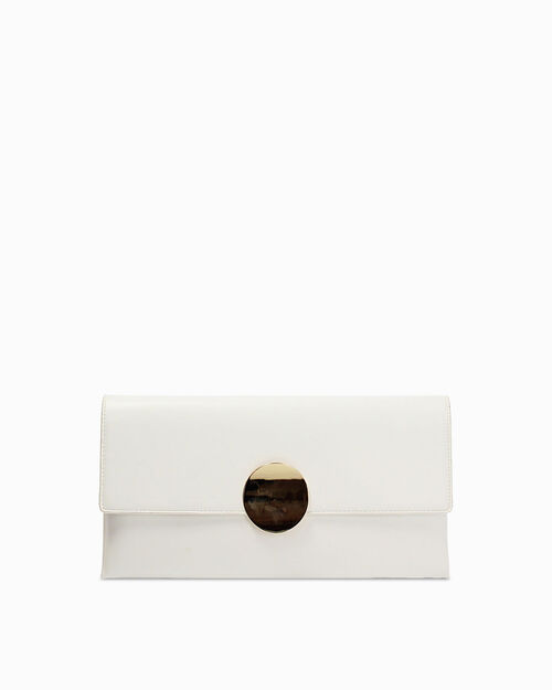 Pochette bianca con tracolla removibile, WHITE