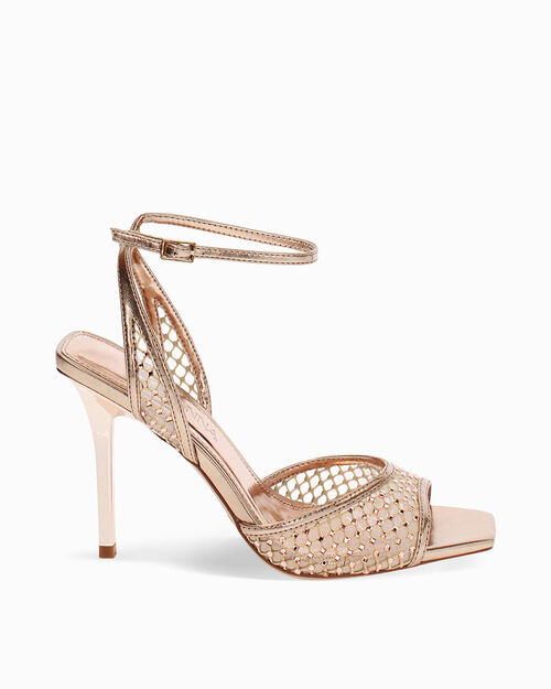 Sandali rosa-oro con tacco 9,8 cm, MULTI COLOR