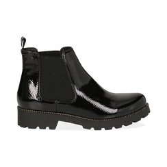 Chelsea boots neri in vernice, Stivaletti, 140608573VENERO036, 001 preview
