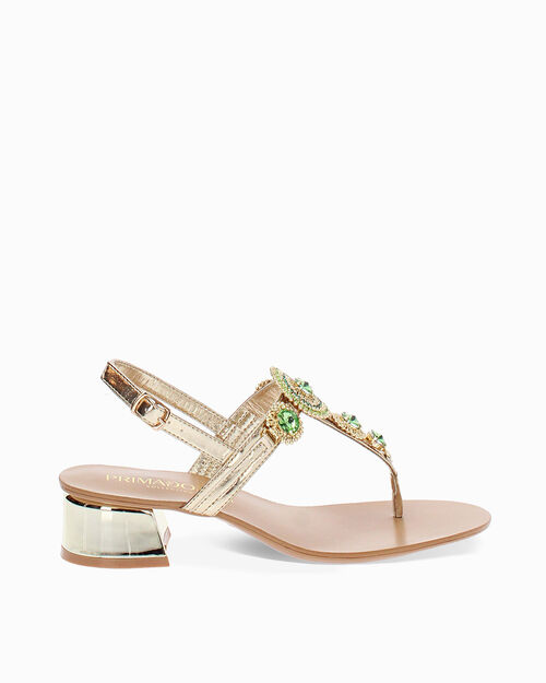 CHAUSSURES POUR FEMMES SANDALE LAMIN&Eacute; OR, MULTI COLOR