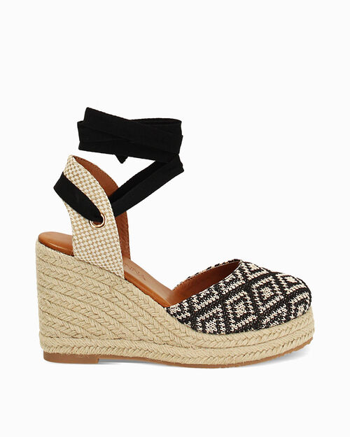 Campesine donna nere-panna in raffia, MULTI COLOR