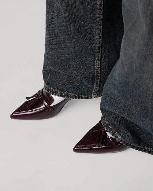 D&eacute;collet&eacute; bordeaux avec talon de 5,5 cm, BURGUNDY