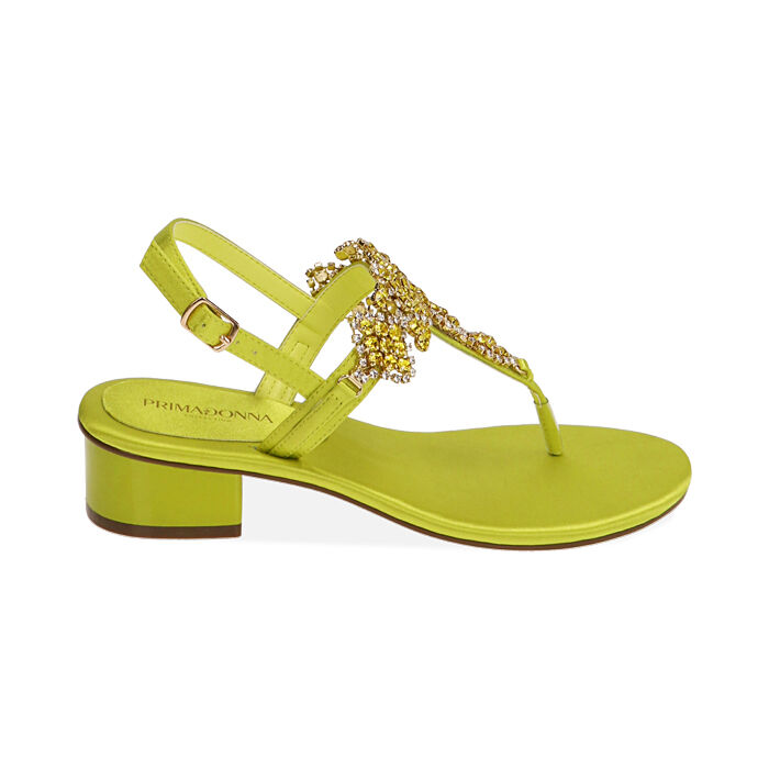 Sandali donna infradito cedro in raso tacco 3 5 cm Primadonna Collection