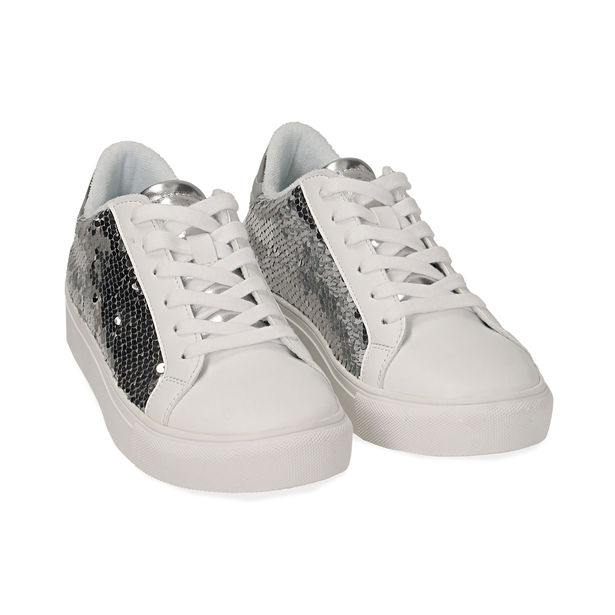 Sneakers con lentejuelas plateadas | Primadonna Collection