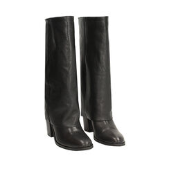 BOOTS RAIN BOOTS LEATHER WASHED NERO, Primadonna, 271033101PANERO036, 002a