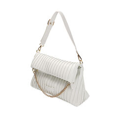 Borsa a spalla plissé bianca, Primadonna, 211906177EPBIANUNI, 002a