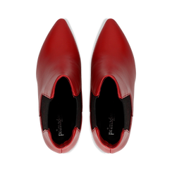 Chelsea Boots rossi in vera pelle, tacco a cono 9 cm, Primadonna, 12D613910VIROSS037, 004 preview