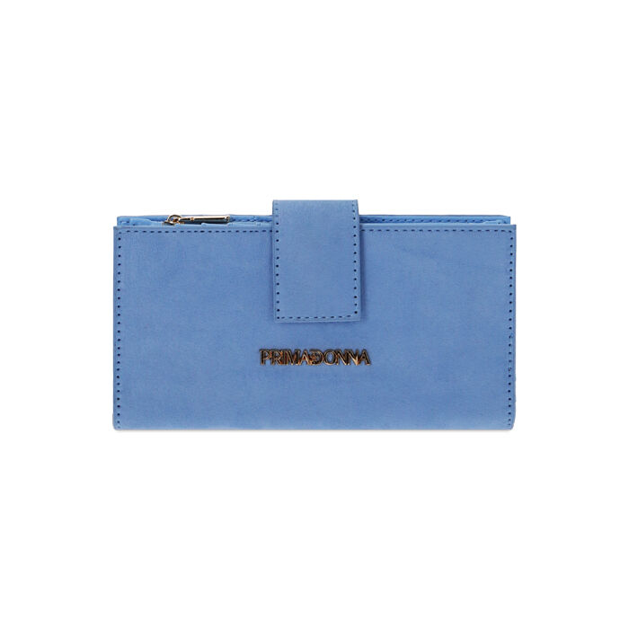 Portafogli in microfibra celeste, New Collection, 215122158MFCELEUNI