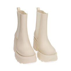 Chelsea boots da pioggia panna in pvc, Primadonna, 200901002PVPANN035, 002 preview