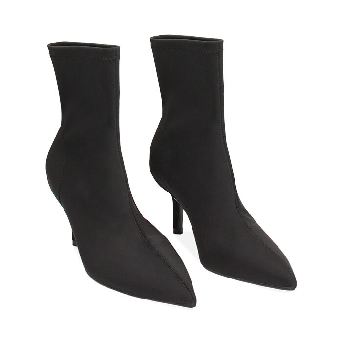 Tronchetto nero in tessuto tacco 7 cm I Primadonna Collection