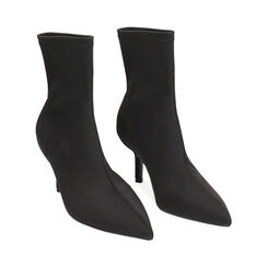 Tronchetto nero in tessuto, tacco 7 cm, Primadonna, 244972601LYNERO035, 002 preview