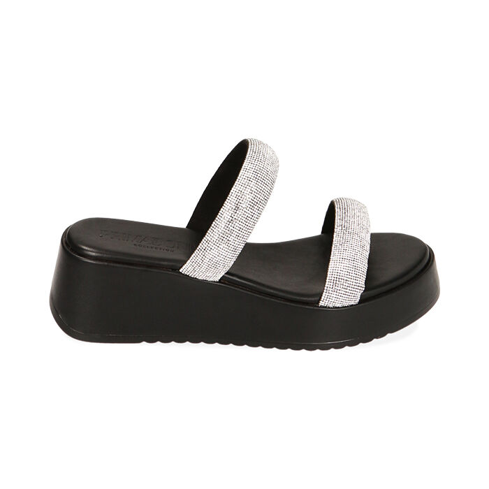 Ciabatte nere, zeppa 5,5 cm, Primadonna, 214958616EPNERO035