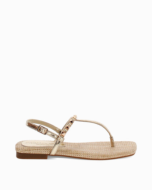 Sandali bassi oro con dettagli luminosi, GOLD