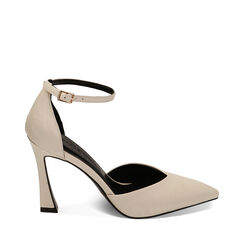 Décolleté cinturino panna, tacco 9,5 cm, Primadonna, 222159707EPPANN035, 001a
