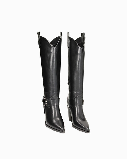 CHAUSSURES POUR FEMMES BOTTE SYNTHETIQUE, BLACK