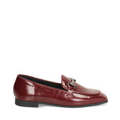 Mocassini bordeaux lucidi con suola in gomma, Primadonna, 264963511EUBORD035, 001a
