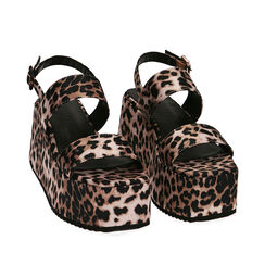 Sandali leopard, zeppa 8 cm , 192710802RSLEOP036, 002a