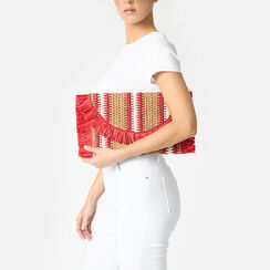 Pochette da mare in paglia rossa, Primadonna, 25J904698PGROSSUNI, 002a