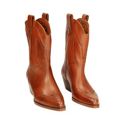 Bottines cognac en cuir, Primadonna, 23N550038PECOGN035, 002 preview