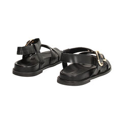 Sandali bassi donna neri in pelle, Primadonna, 25N151001PENERO036, 004 preview