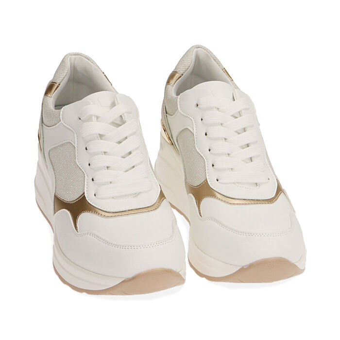Sneakers donna bianche zeppa 6 cm Primadonna Collection