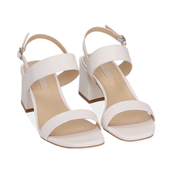 Sandali bianchi stampa pitone, tacco 6,50 cm, Primadonna, 152790111PTBIAN036, 002 preview