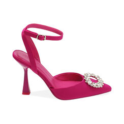 Décolleté slingback gioiello fucsia, tacco 10 cm, Primadonna, 214961205LYFUCS035, 001 preview