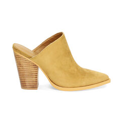Sabot donna cognac in microfibra, tacco largo 9,5 cm, Primadonna, 253086318MFCOGN035, 001 preview