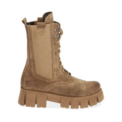 Botas taupe en ante, tacón 5 cm, Primadonna, 18L603133CMTAUP036, 001a