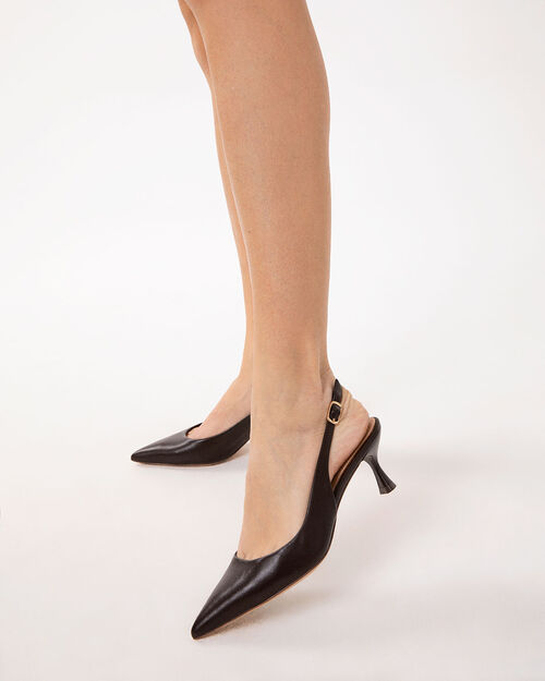 D&eacute;collet&eacute; testa di moro tacco 6 cm, DK BROWN