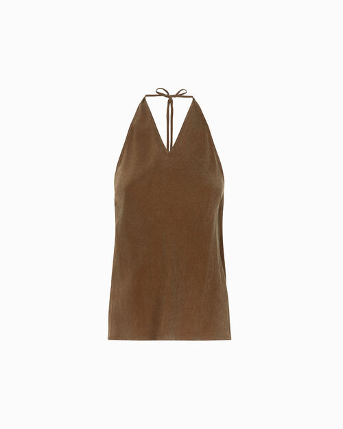 Top camel elegante donna