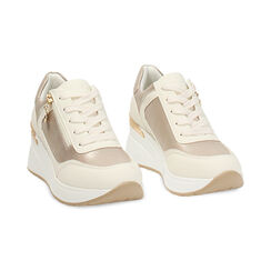 Sneakers bianche con tacco 6,5 cm, Primadonna, 272812102EPBIAN035, 003 preview