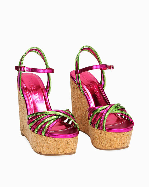 WOMEN SHOES WEDGE LAMINATED FUCS, FUCHSIA