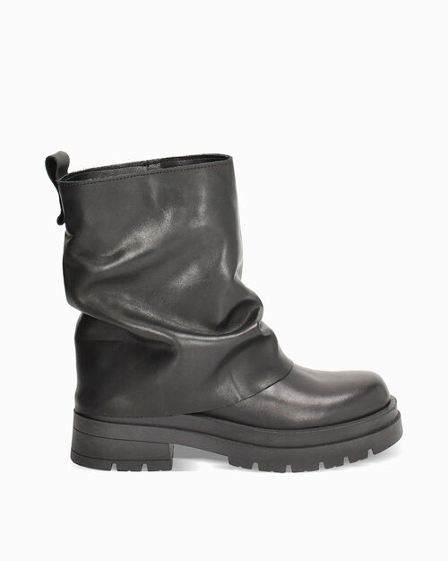 ZAPATOS BIKER PIEL NERO, BLACK