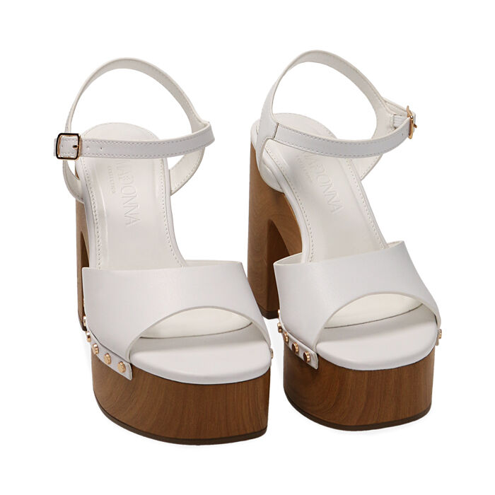 Sandali donna platform bianchi tacco 11 5 cm Primadonna Collection