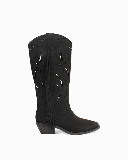 Botas texanas negras tac&oacute;n 5 cm, BLACK