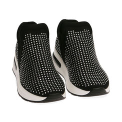 Slip-on en lycra noir/blanc avec strass, Primadonna, 202816502LYNEBI036, 002 preview