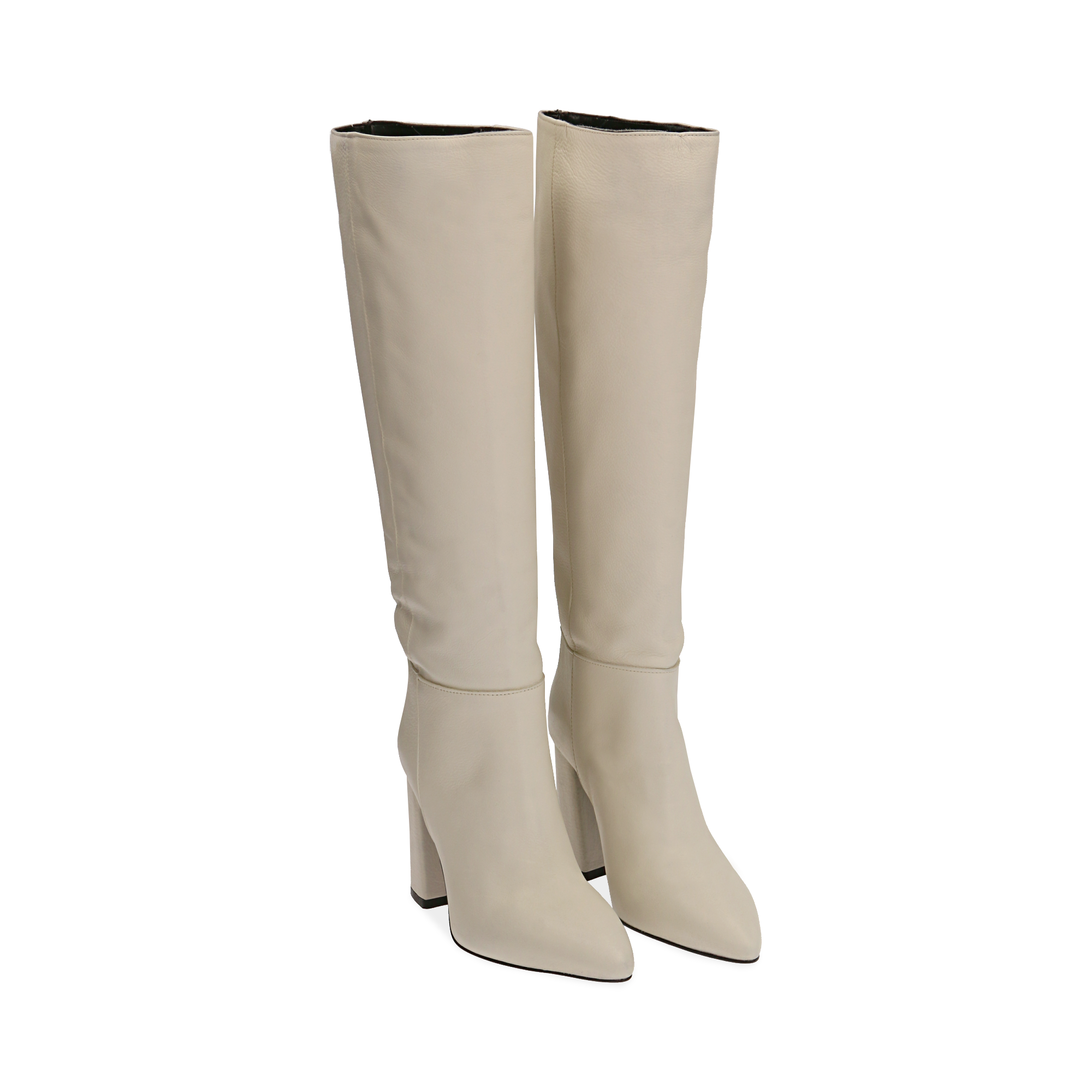 Stivali panna in pelle di vitello, tacco 9,5 cm | Primadonna Collection