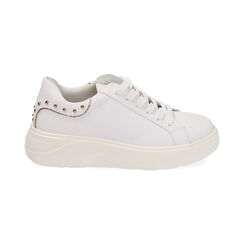 Sneakers bianche borchiate, Primadonna, 212833523EPBIAN037, 001 preview