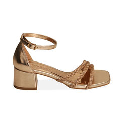 Sandali rosa oro, tacco 5 cm, Primadonna, 214924578LMRAOR035, 001 preview