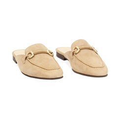 Sabot donna taupe in camoscio, Primadonna, 257725526CMTAUP036, 003 preview