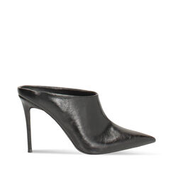Sabot noir brillant avec talon de 10 cm, Primadonna, 262188522EUNERO035, 001a