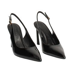 Escarpin à bride arrière noir avec talon de 9 cm, Primadonna, 262123003VENERO035, 003 preview