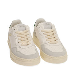 Sneakers bianco/verde, suola 4 cm, Primadonna, 20F999215EPBIVE035, 002a