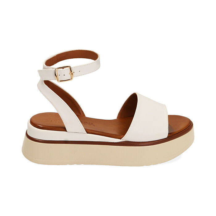 Sandali zeppe bianche sale