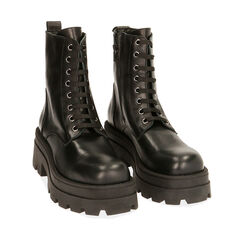 Anfibi neri in pelle , Special Price, 187249918PENERO036, 002a