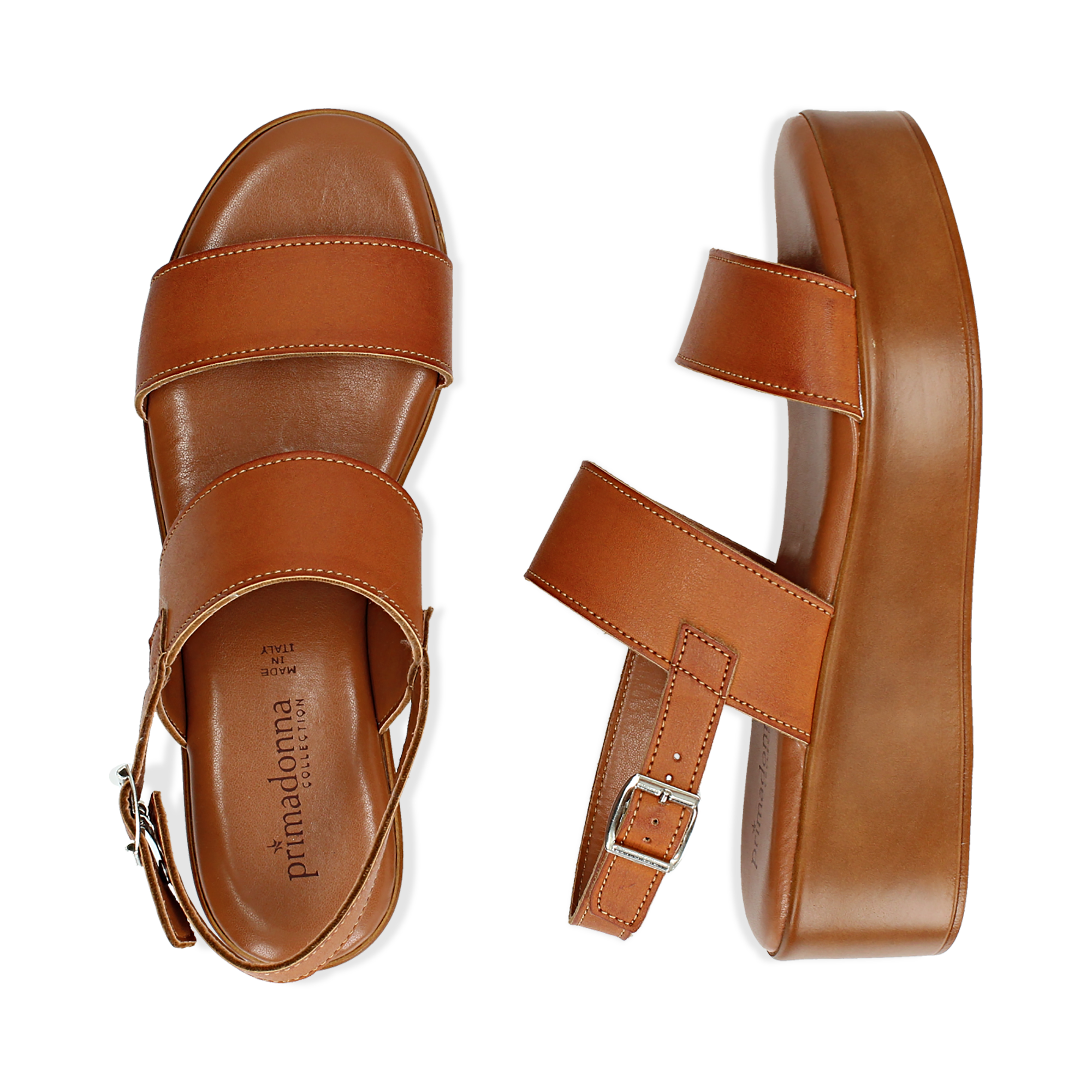 sandali platform color cuoio