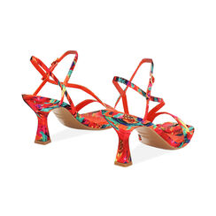 Sandalo donna multicolor-arancio in raso, tacco 7,5 cm, Primadonna, 252164805RSMUAR035, 004 preview
